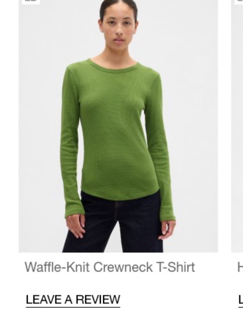 GAP Waffle-Knit Crewneck T-Shirt in Green